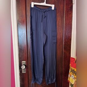 PINK Victoria's Secret Dark Blue Satin Cargo Pants